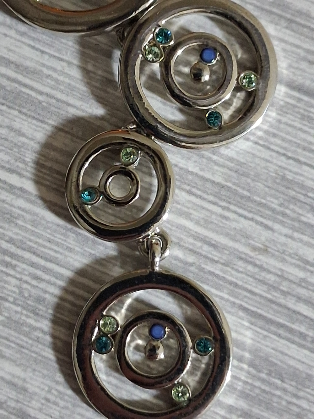 Lia Sophia Blue Cord Silver-Tone Triple Circle Necklace and Earring Set - Picture 7 of 10